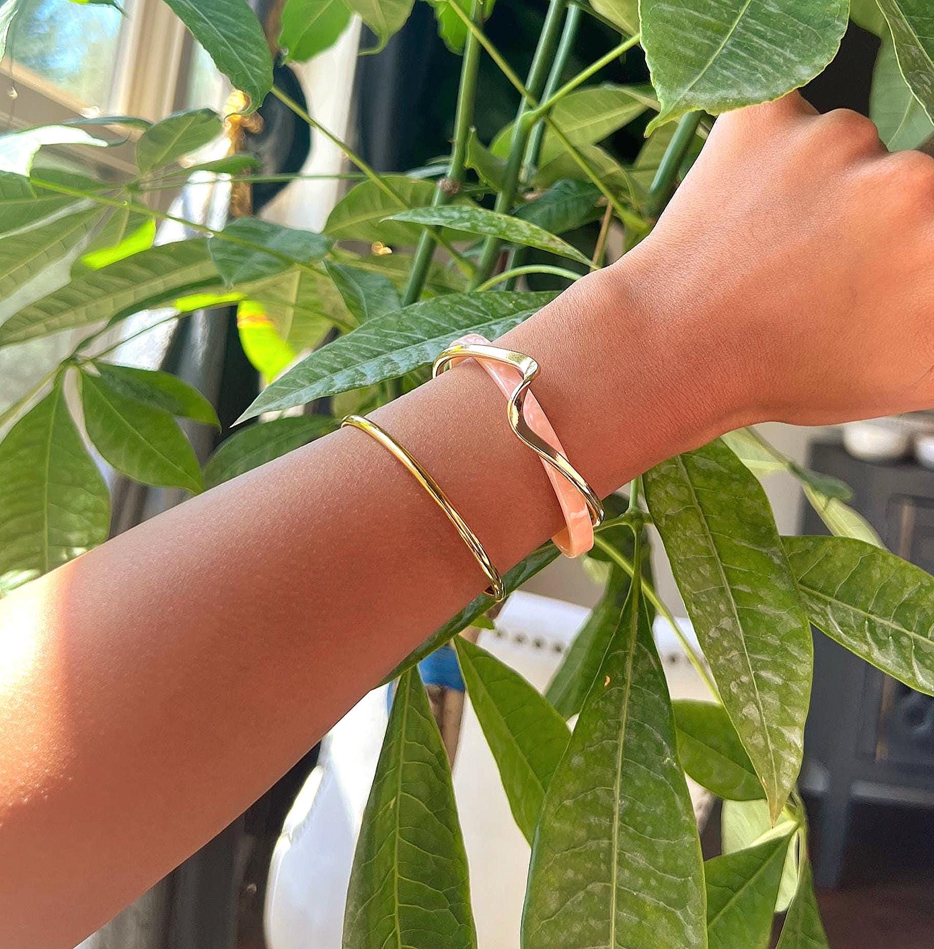 14K Gold Plated Cuff Bangle Bracelet