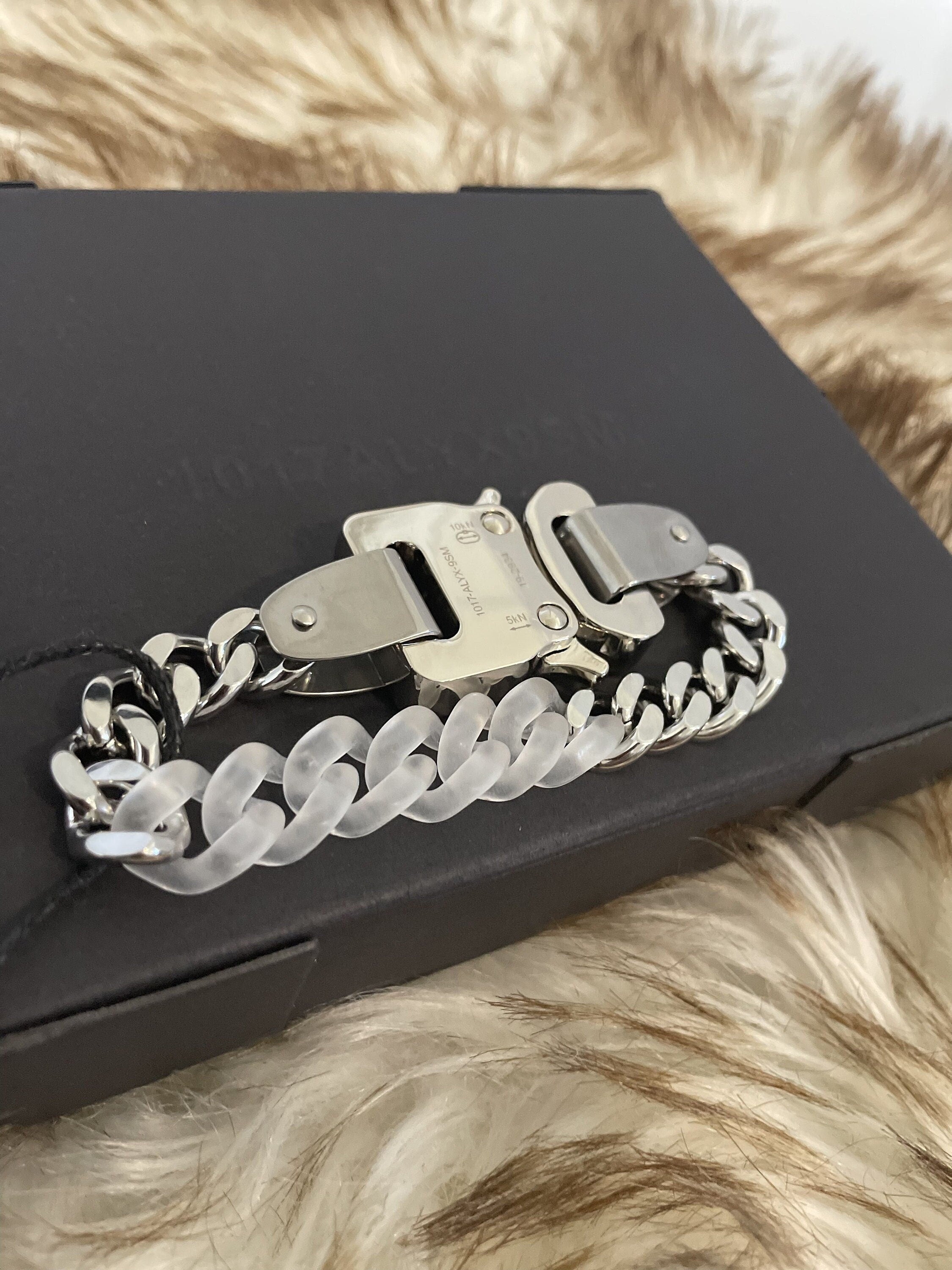 ALYX Silver & Transparent Buckle Bracelet