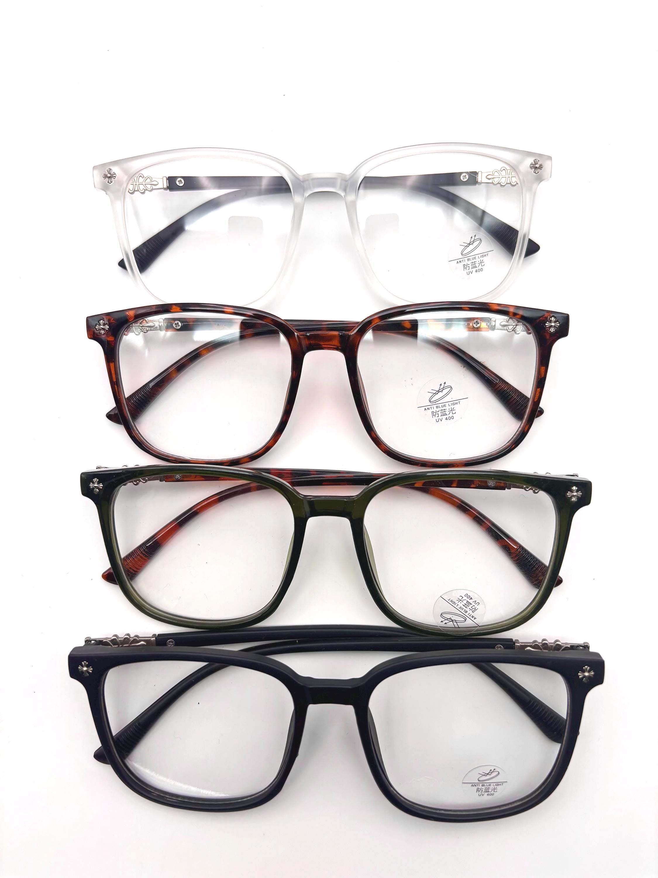 Chrome Cross Frame Glasses