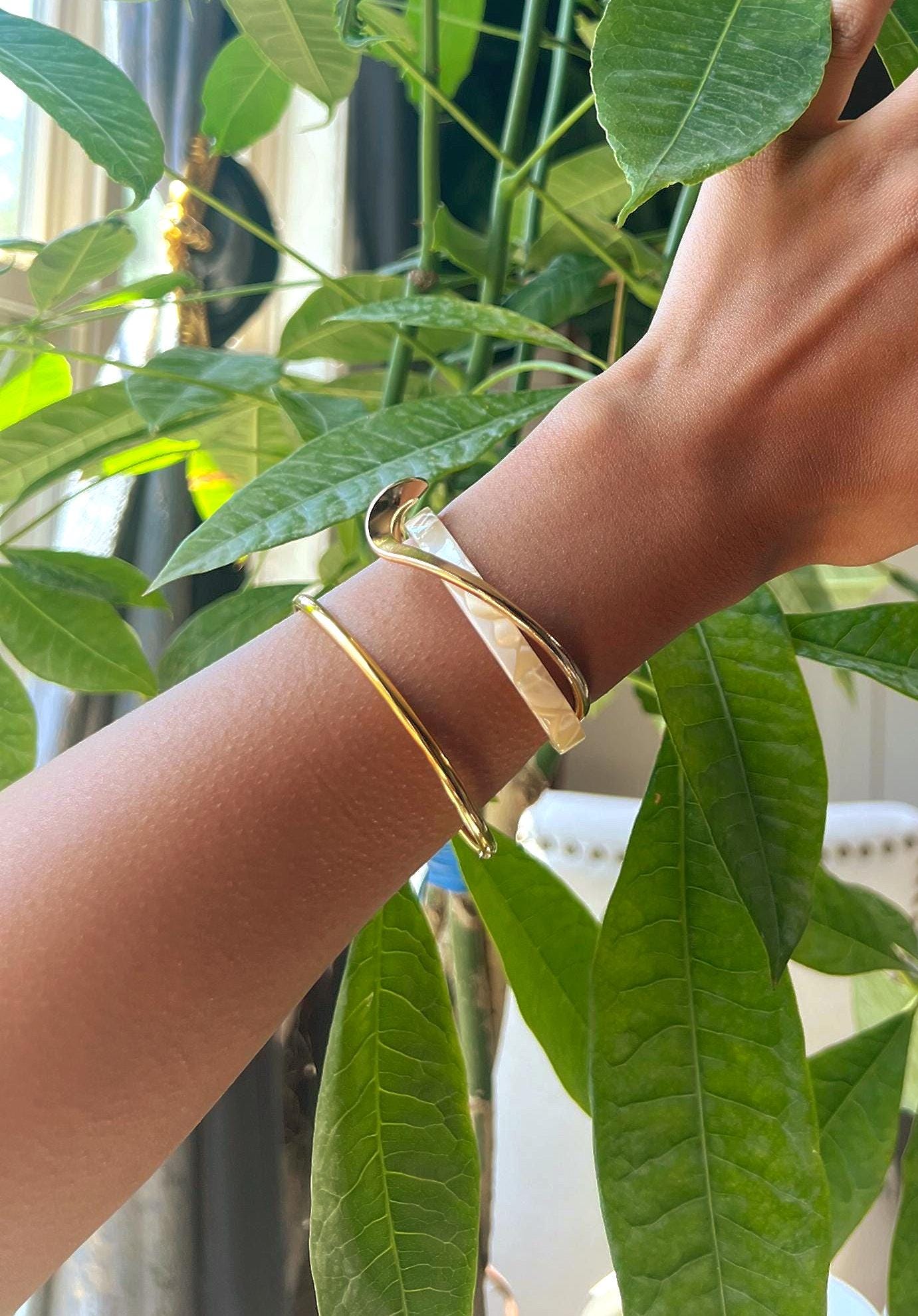 14K Gold Plated Cuff Bangle Bracelet