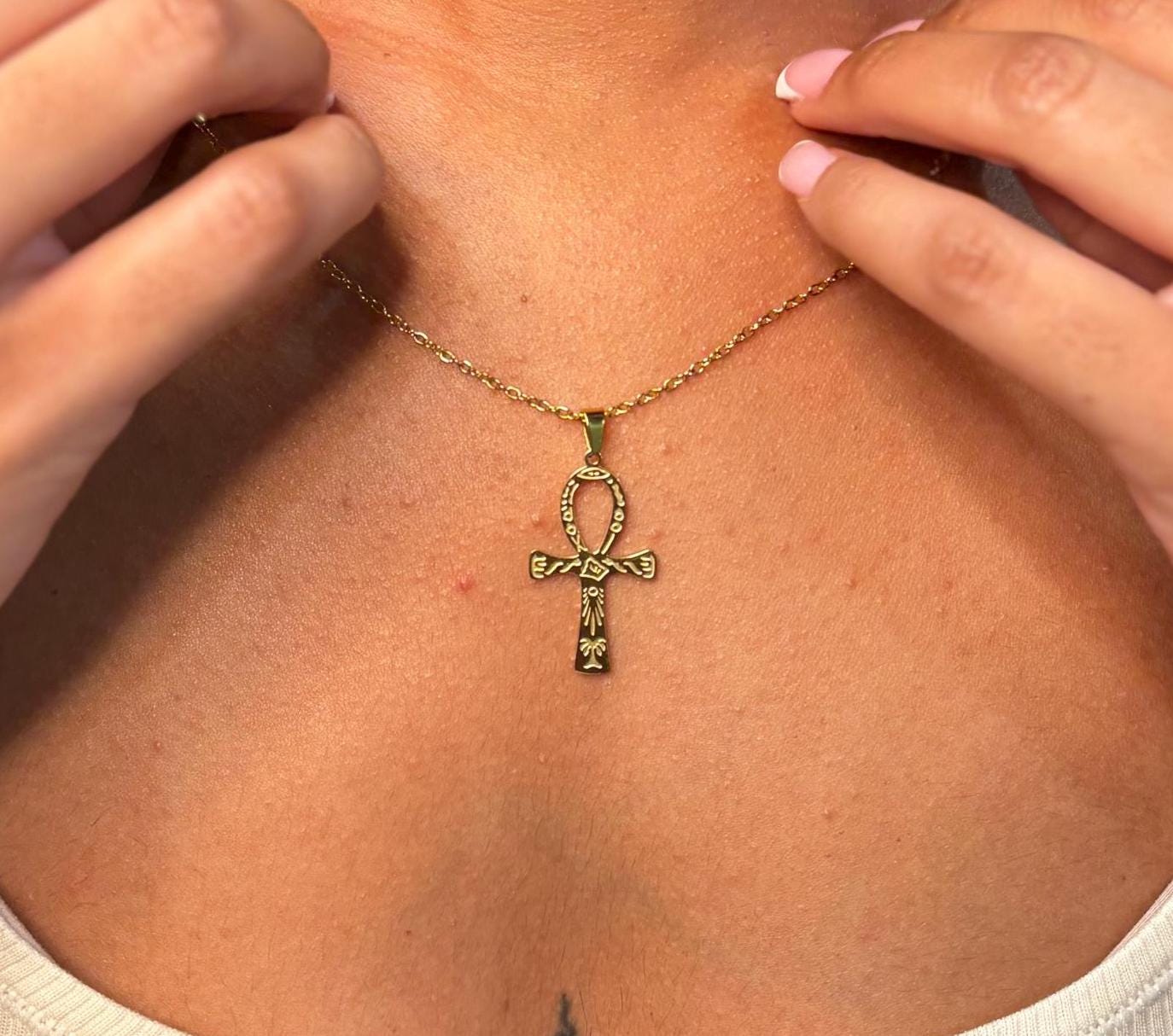 Gold Ankh Necklace: Egyptian Symbol of Life