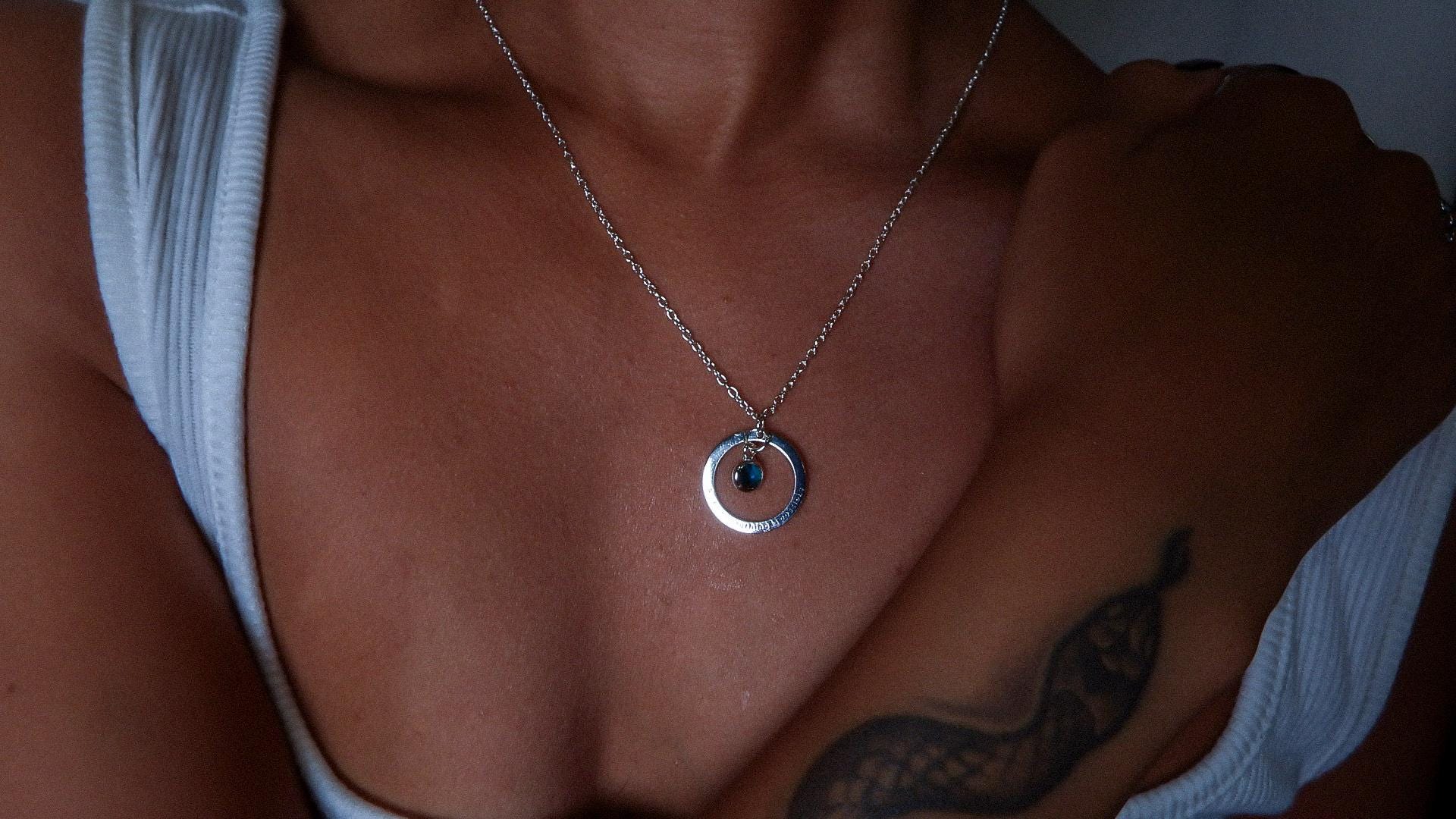 Engravable Sphere Birthstone Necklace