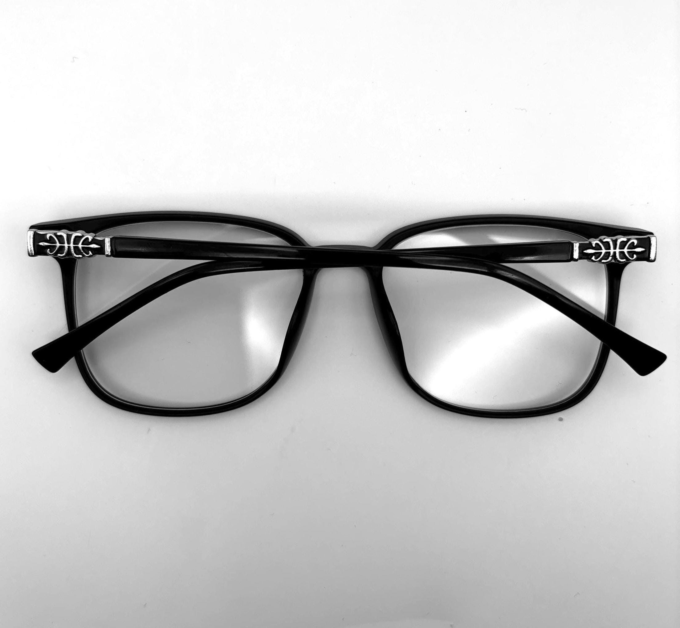 Chrome Cross Frame Glasses