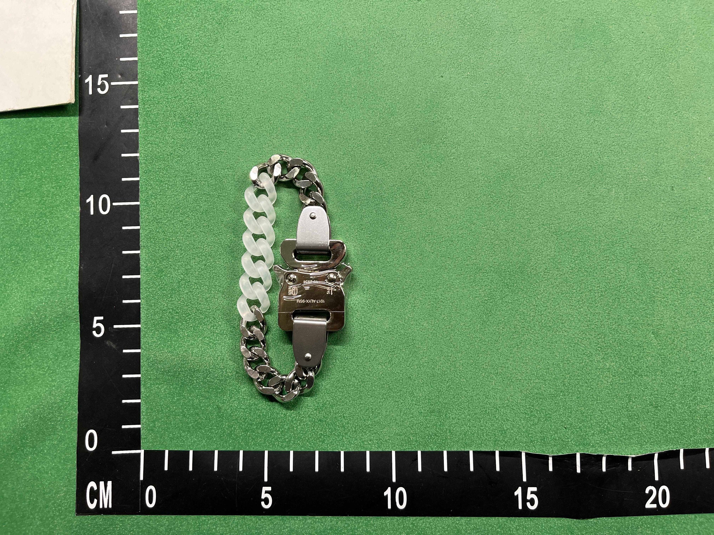 ALYX Silver & Transparent Buckle Bracelet