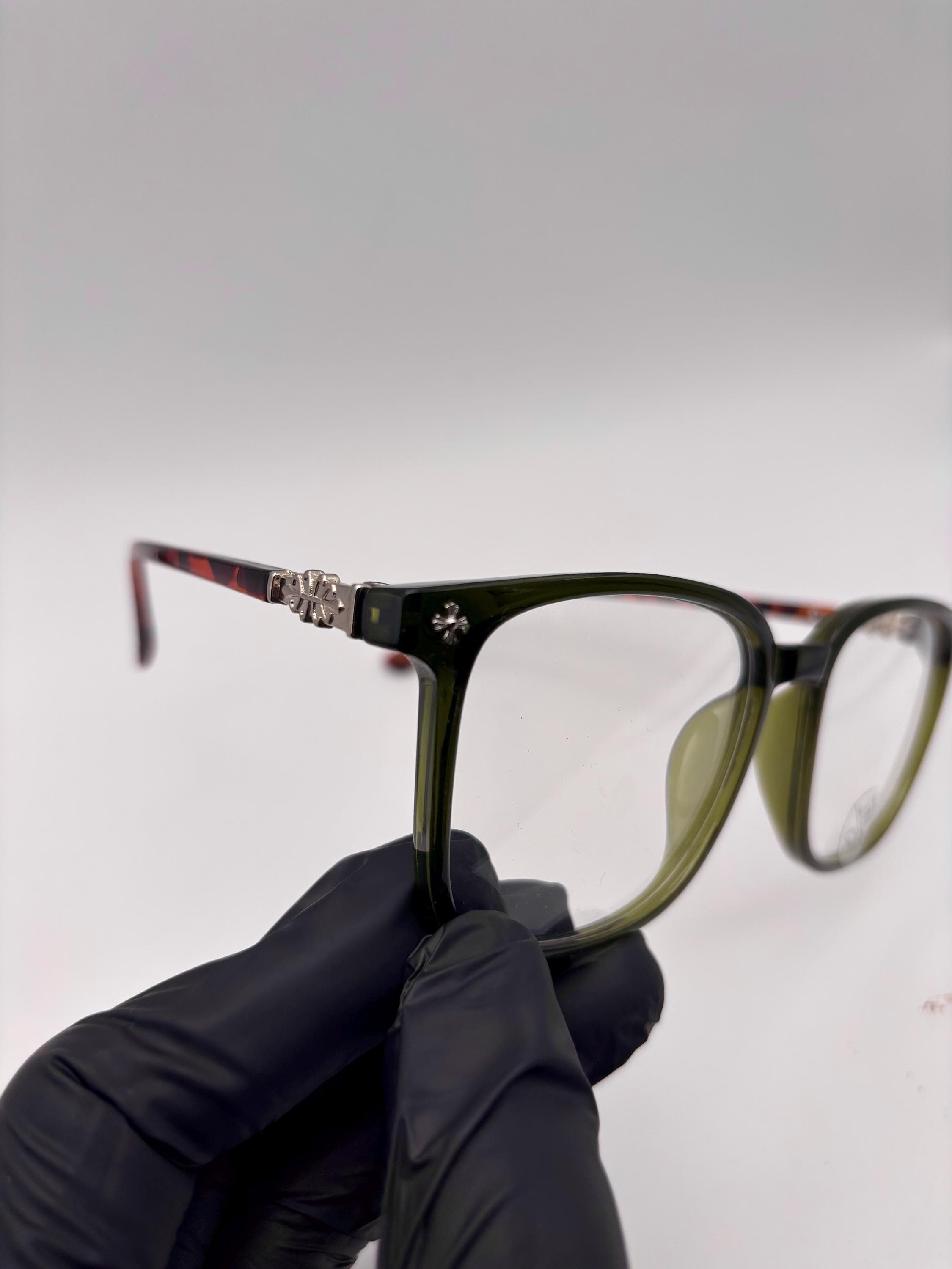 Chrome Cross Frame Glasses